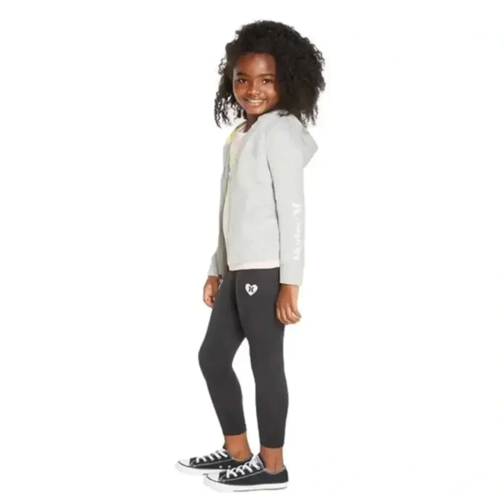 Hurley Girl’s Hoodie Leggings Shirt 3-piece Set Size 4 NWT